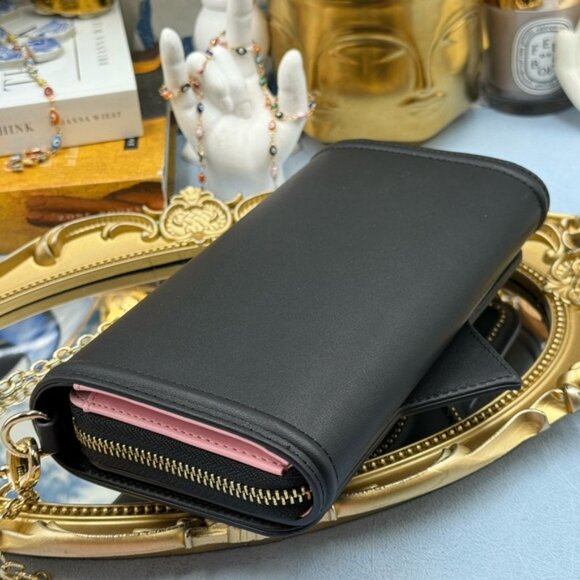 🆕 CHIARA FERRAGNI 🧿 NIB Studded Eyelike Motif Wallet on Chain Link - Black - Picture 7 of 15